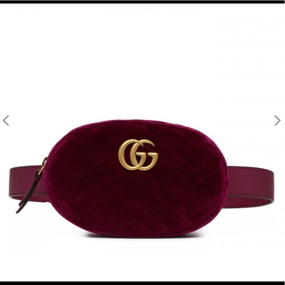 GG Marmont purple toned velvet belt bag from Gucci - Picture 1 of 3